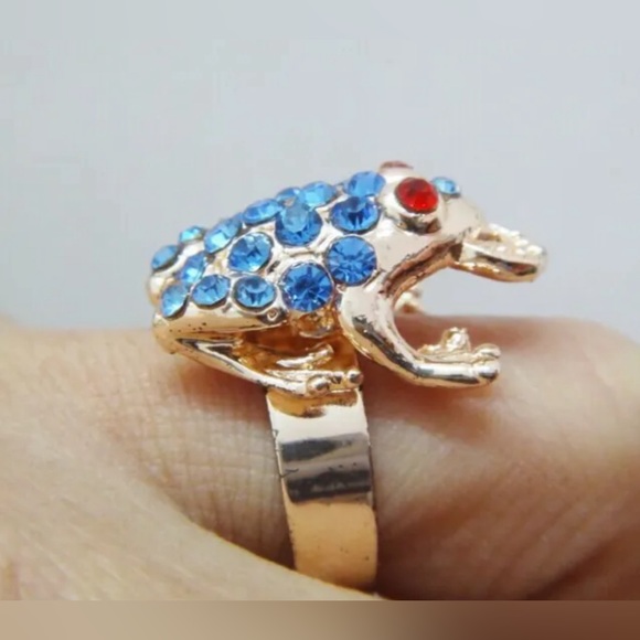 CHARMING 25x17MM ROSE GOLD VERMEIL FENGSHUI TOAD RING SIZE CAN BE RESIZED - Picture 2 of 4